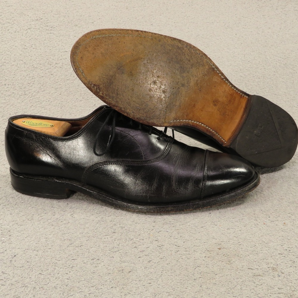 Allen Edmonds Mens 9.5 D Fifth Avenue Black Cap Toe Leather Oxford Shoes 5705